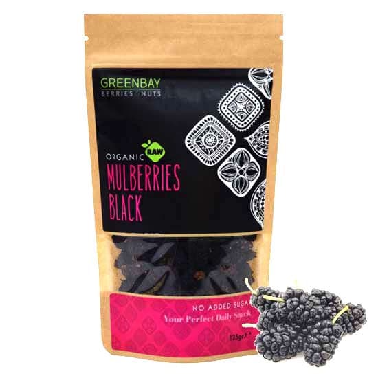 Μαύρα μούρα Mulberries αποξηραμένα (125γρ) - Green Bay