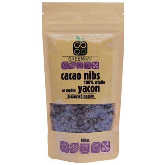 Ακατέργαστα Κομμάτια Κακάο (Cacao Nibs) με Yacon (100γρ) - Green Bay