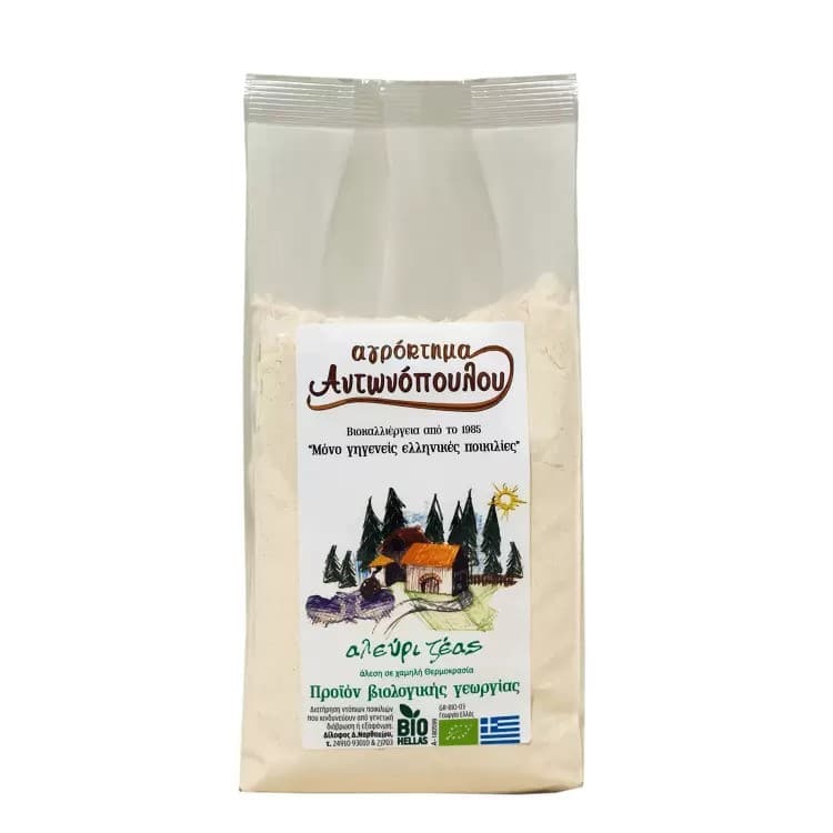 Αλεύρι Ζέας Αποφλοιωμένο Λευκό ΒΙΟ 1kg - Αγρόκτημα Αντωνόπουλος - Image 1