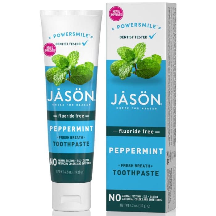 Οδοντόκρεμα Χωρίς Φθόριο 'PowerSmile' Mέντα - Χωρίς Γλουτένη 119gr - JASON
