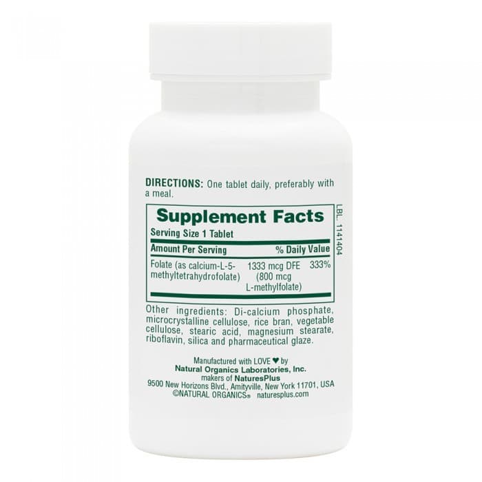 FOLIC ACID 800 mcg 90 Tabs - Natures Plus - Thumbnail 2