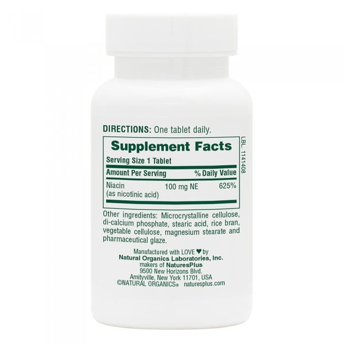 NIACIN 100 mg 90 Tab - Natures Plus - Thumbnail 2