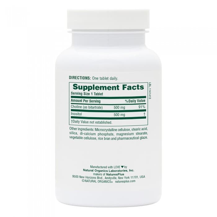 CHOLINE AND INOSITOL 60 Tabs - Natures Plus - Thumbnail 2
