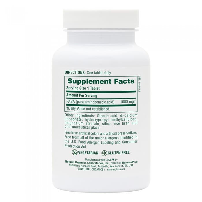 PABA 1000 mg 60 tabs - Natures Plus - Thumbnail 2