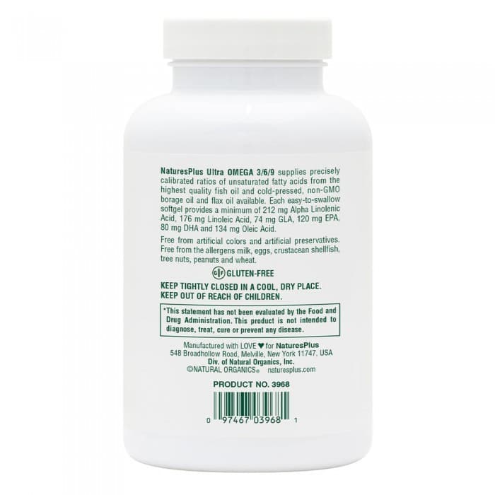 ULTRA OMEGA 3/6/9  90 μαλακές caps - Natures Plus - Thumbnail 3