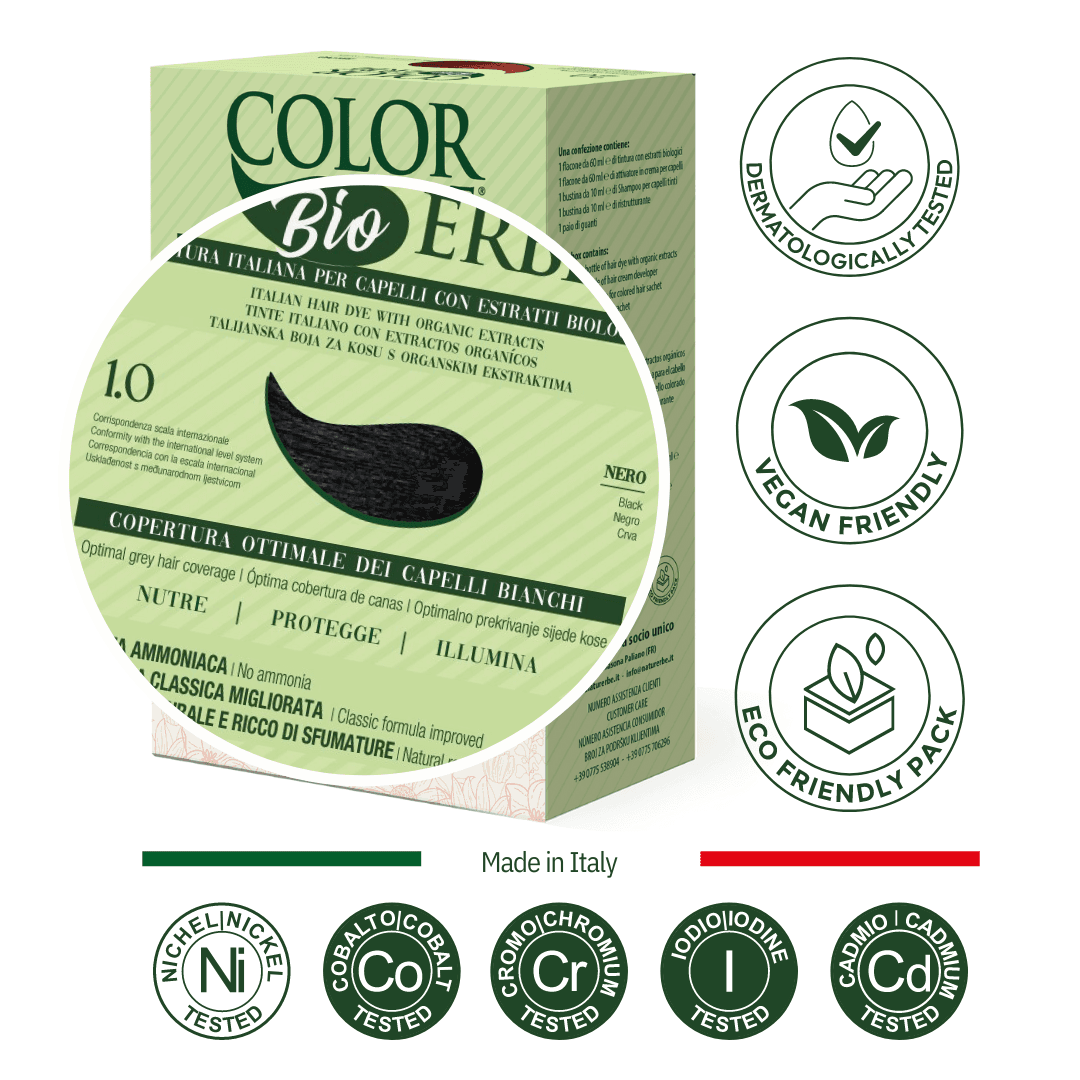 Φυτική Βαφή Μαλλιών Μαύρο 1.0 (No 1) - Color Erbe