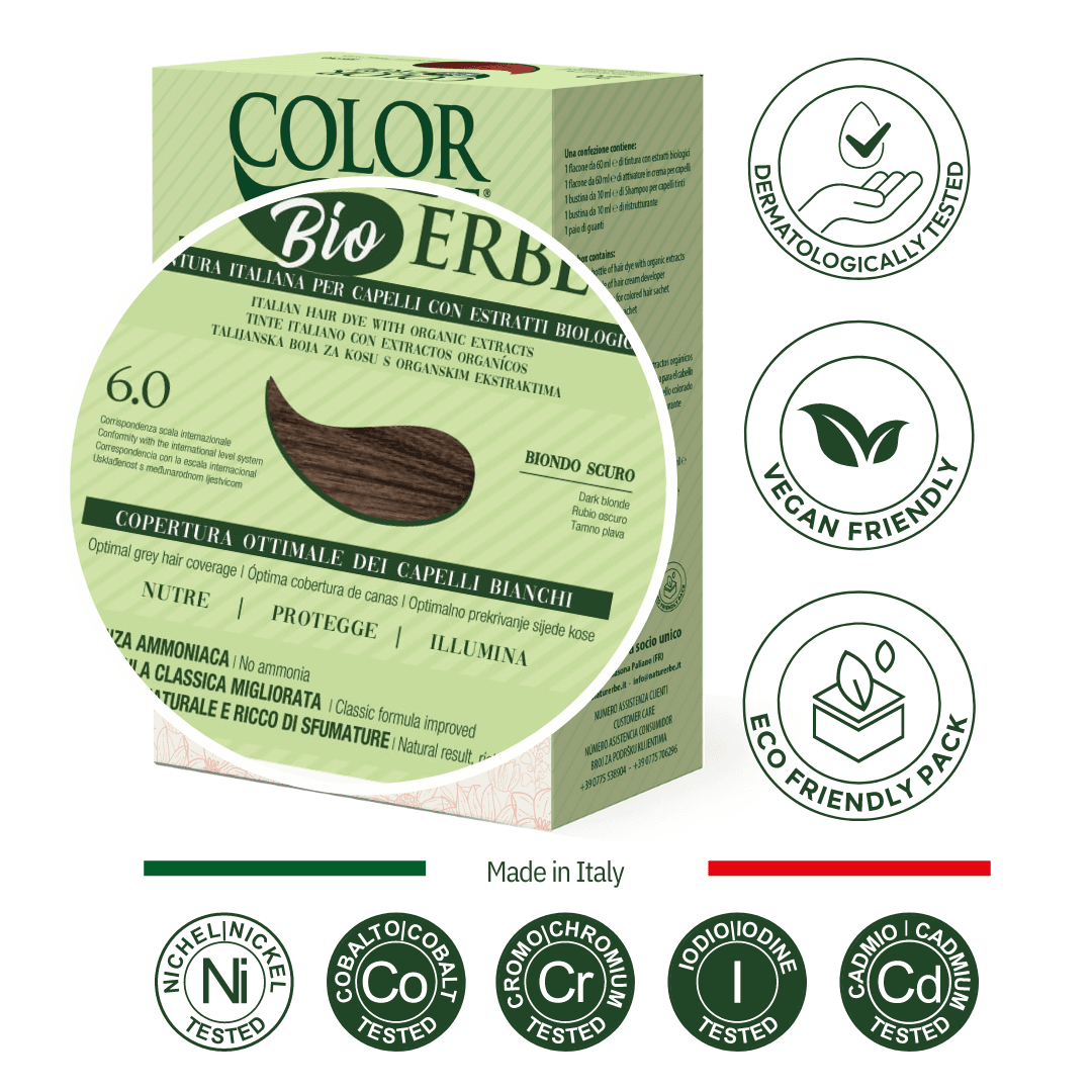 Φυτική Βαφή Μαλλιών Ξανθό Σκούρο Erbe 6.0 (No 5) - Color Erbe