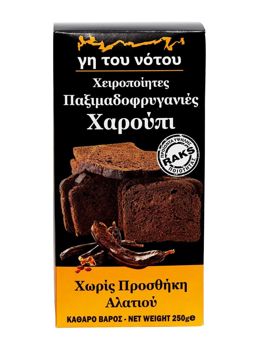 Παξιμαδοφρυγανιες Από Χαρούπι 250gr - Γη του Νότου