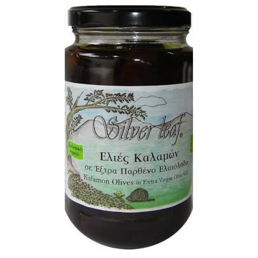 Ελιές Καλαμών σε Εξτρα Παρθένο Ελαιόλαδο BIO 330gr -  Silver Leaf