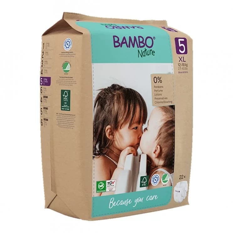 Πάνες XL Νο.5 12-18kg 22τμχ. - Bambo Nature
