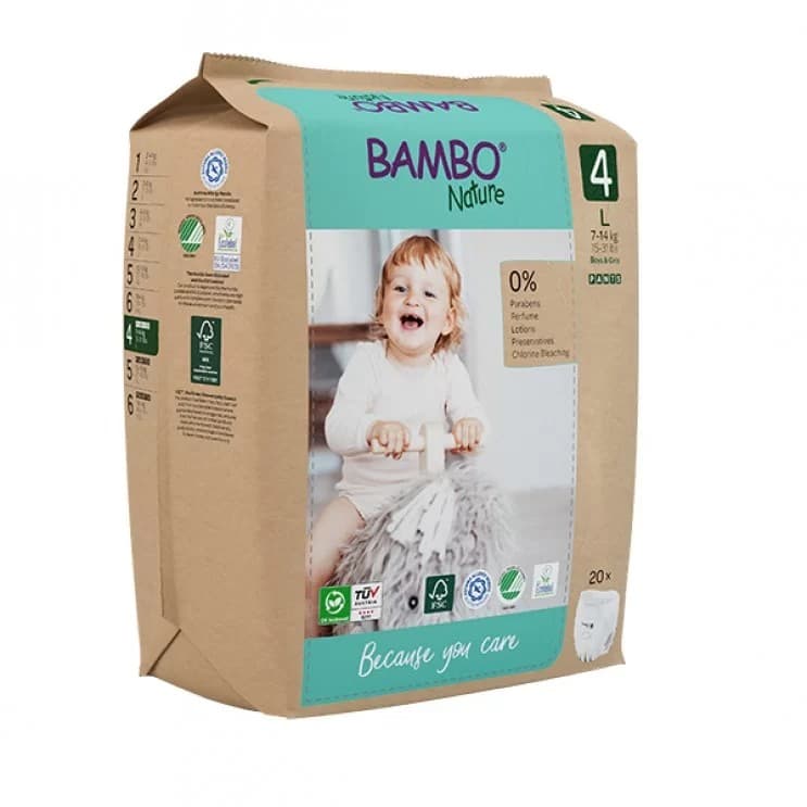 Πάνες βρακάκι L Νο.4 7-14kg 20τμχ. - Bambo Nature