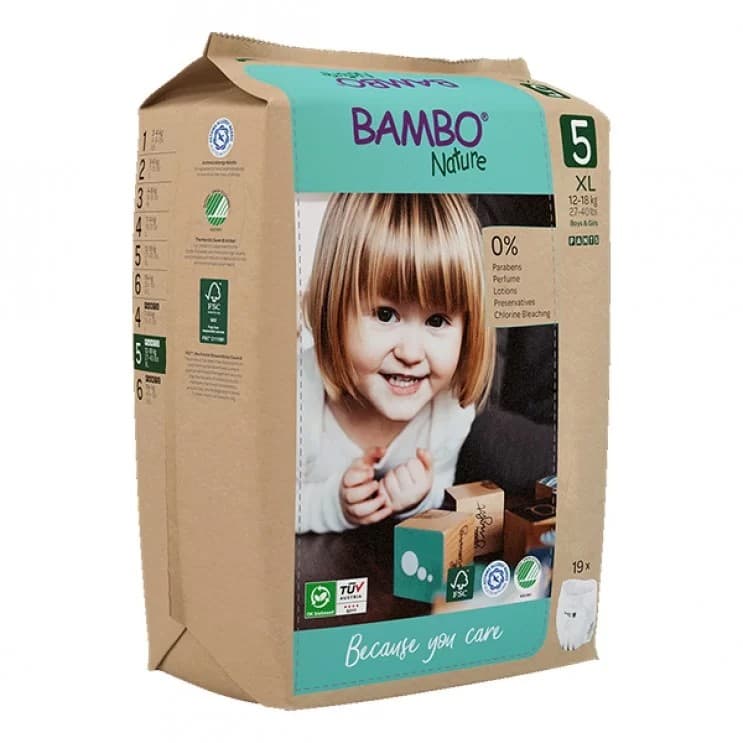 Πάνες βρακάκι XL Νο.5 11-17 kg 19τμχ. - Bambo Nature
