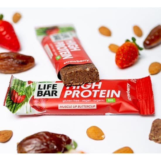 Ωμή Μπάρα Ενέργειας Φράουλα με Πρωτεΐνη Lifebar (40γρ)  - Lifefood - Thumbnail 2