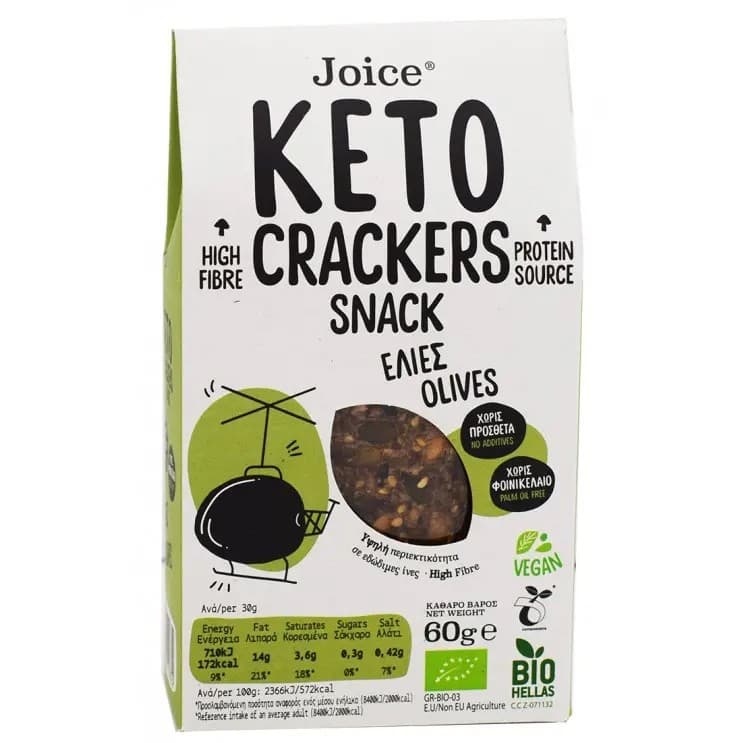 Κράκερς KETO με ελιά BIO 60gr - Joice