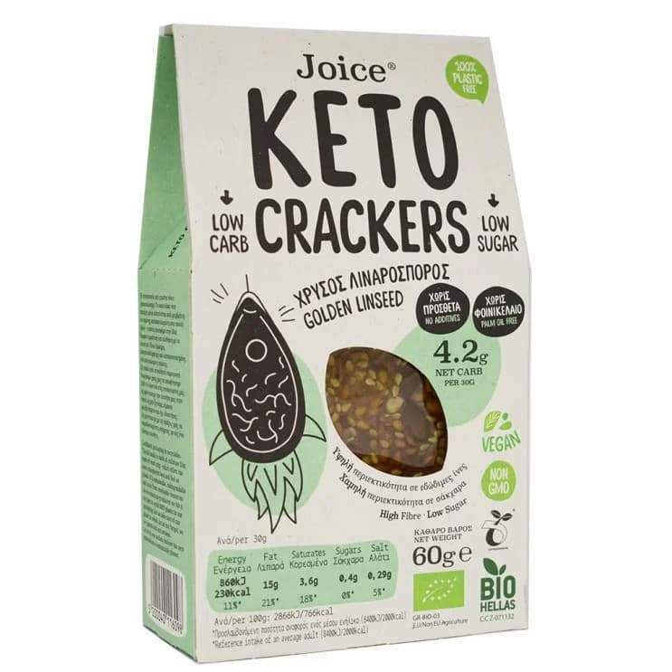 Κράκερς KETO με λιναρόσπορο BIO 60gr - Joice
