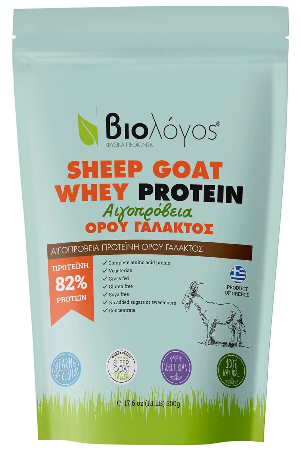 Αιγοπρόβεια Πρωτεΐνη Ορού Γάλακτος 82% 500g - ΒΙΟΛΟΓΟΣ