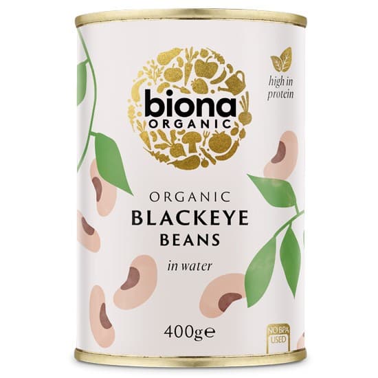 Φασόλια Μαυρομάτικα έτοιμα σε νερό - Blackeye Beans 400gr - Biona - Image 1