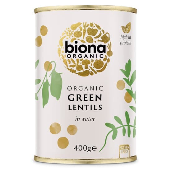 Πράσινες Φακές έτοιμες σε νερό - Green Lentils 400gr - Biona - Image 1