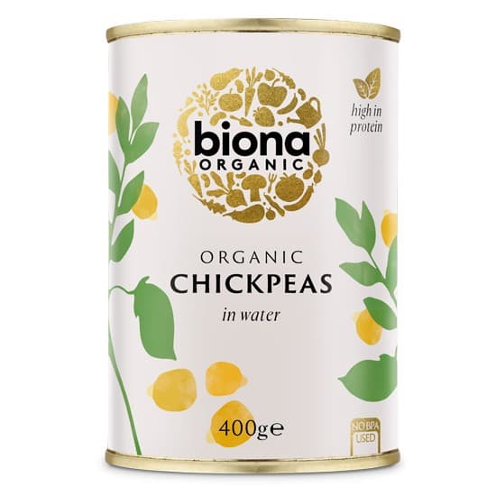 Ρεβύθια έτοιμα σε νερό - Chickpeas 400gr - Biona - Image 1