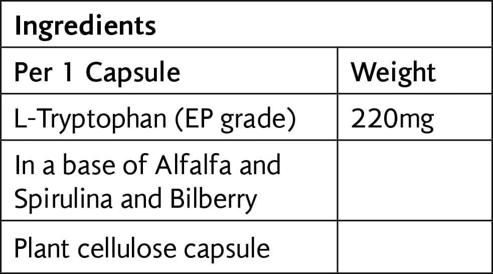 L-Tryptophan 220mg Veg 30 Caps - Viridian - Thumbnail 2