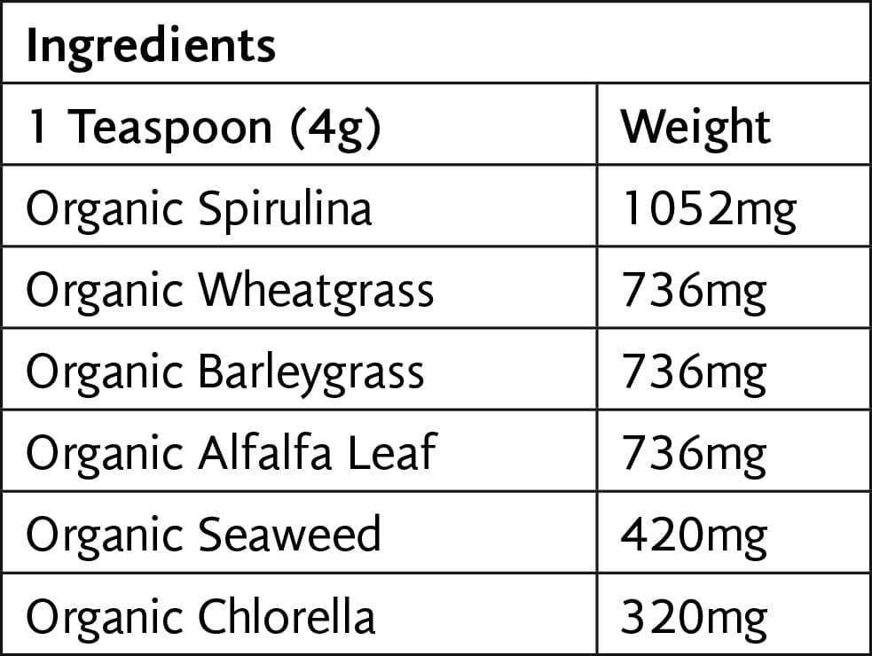 Super Greens Powder (Organic) 100g - Viridian - Thumbnail 2