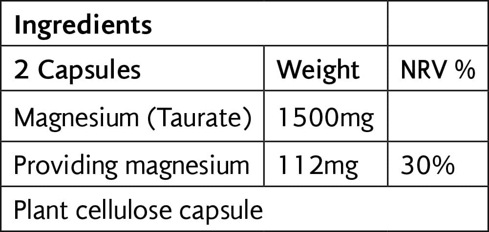 Magnesium Taurate Veg 30 Caps - Viridian - Thumbnail 2