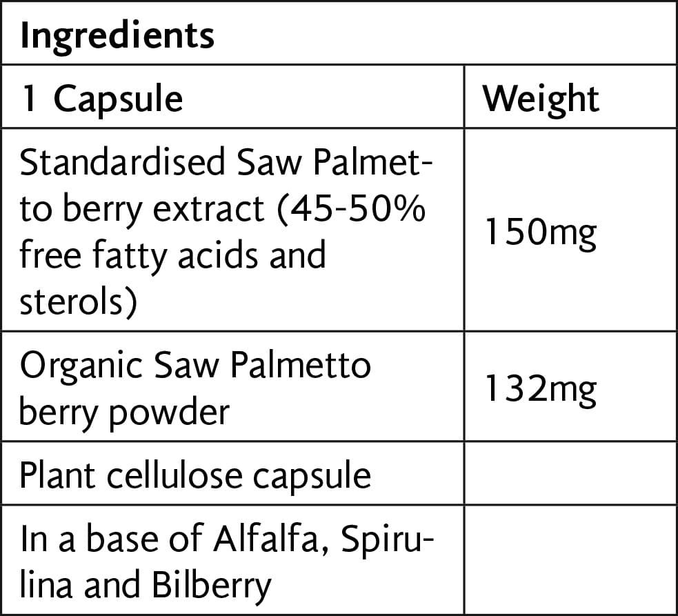 Saw Palmetto Extract Veg 30 Caps - Viridian - Thumbnail 2