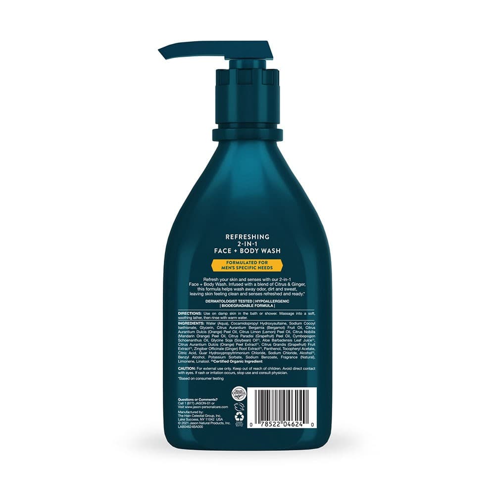 Men's Refreshing 2-in-1 Face + Body Wash 500ml - Jason - Thumbnail 2