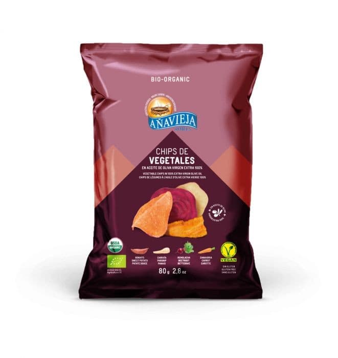 Chips Λαχανικών σε Έξτρα Παρθένο Ελαιόλαδο 80gr - Anavieja
