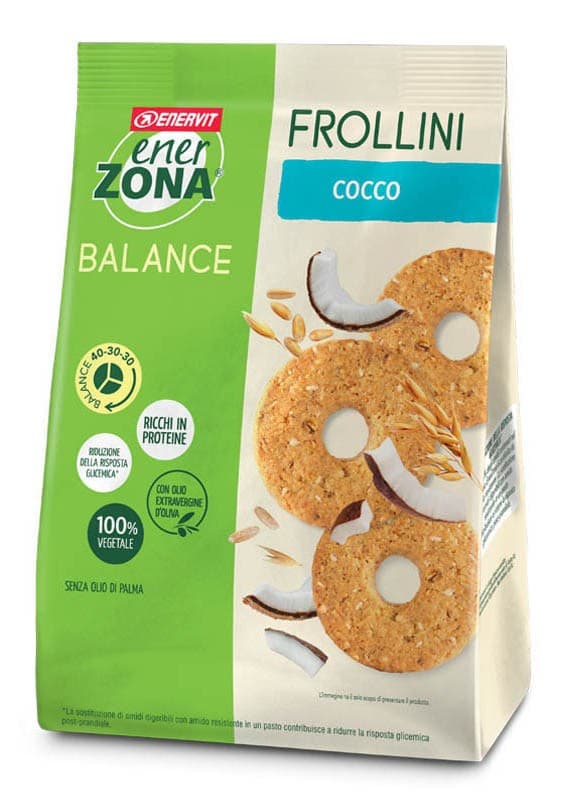 Μπισκότα Πρωτεϊνης - Balance Frollini Cocco 250gr - Enerzona - Image 1