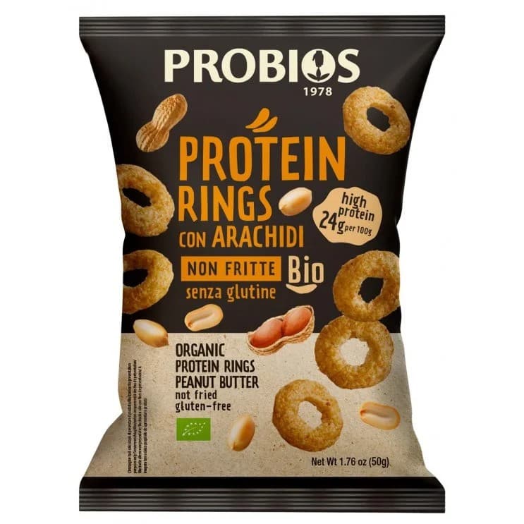 Δαχτυλίδια Πρωτεΐνης με Φυστικοβούτυρο - Protein Rings With Peanut Butter 50g - Probios