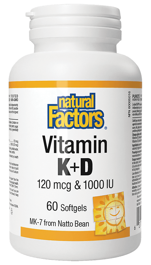 Vitamin K2 & D3 120 μg/1000 IU 60 caps - Natural Factors