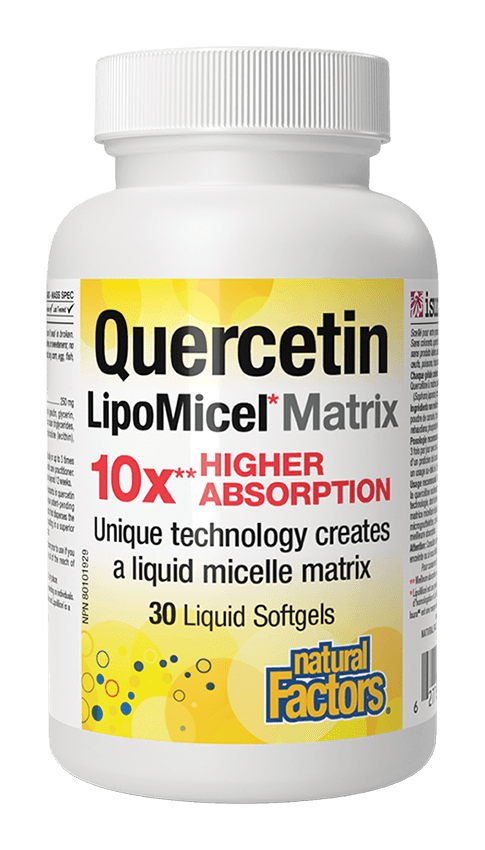Quercetin, Lipomicel Matrix 30 caps - Natural Factors