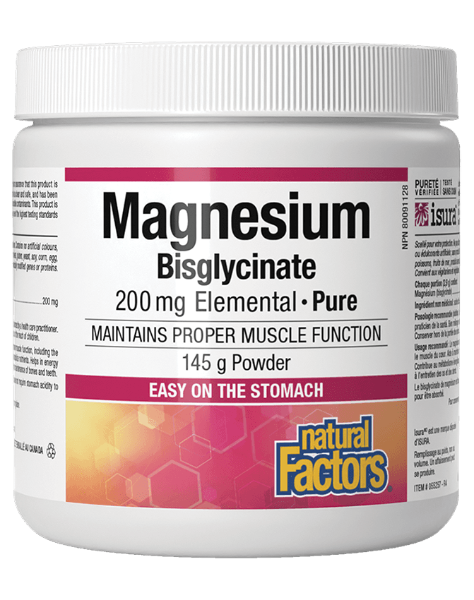 Magnesium Bisglycinate 200mg 125g - Natural factors