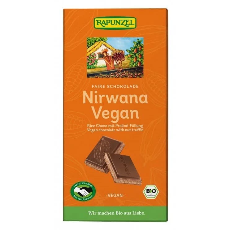 Σοκολάτα ΝΙΡΒΑΝΑ με Γέμιση Πραλίνας Vegan ΒΙΟ 100gr - Rapunzel - Image 1