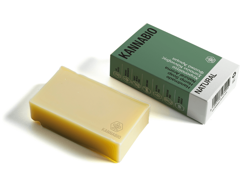 Χειροποίητο Σαπούνι με Βιολογική Κάνναβη Natural 105 gr - KannaBio - Image 1