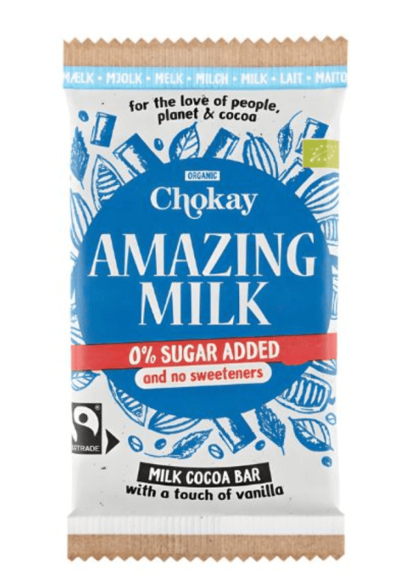 Σοκολάτα Γάλακτος 'Amazing Milk' Χωρίς Γλουτένη & Χωρίς Ζάχαρη (70γρ) - Chokay - Image 1