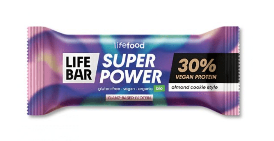 Super Power Μπάρα Υψηλής Πρωτεϊνης Cookie Αμυγδάλου Xωρίς Γλουτένη (40γρ)) - Lifefood