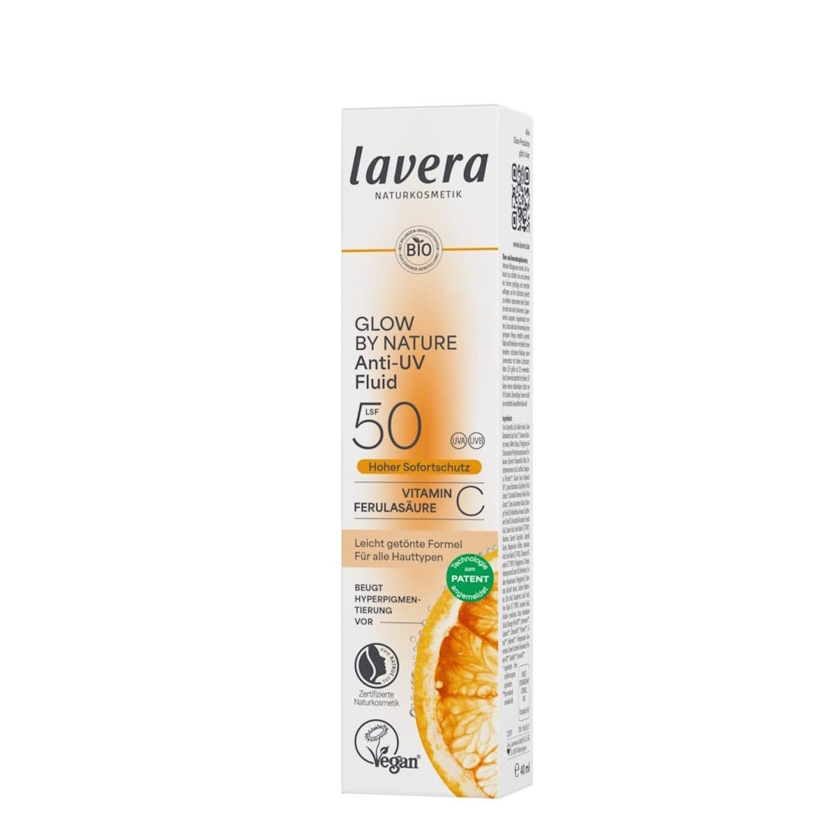 Glow by Nature Anti-UV Fluid SPF50, πλούσιας υφής, 40ml - Lavera