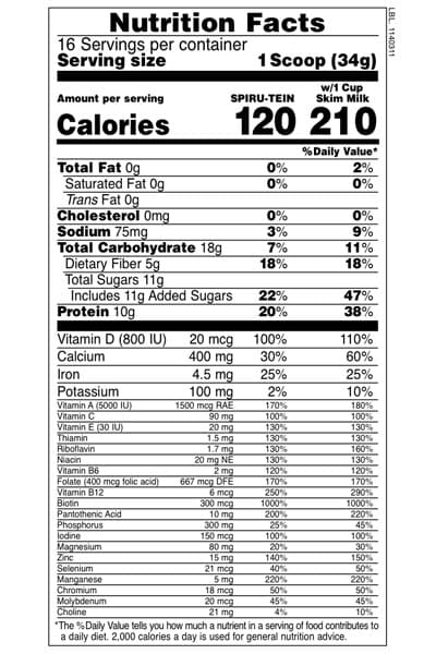 SPIRU-TEIN PLUS 544 gr - Natures Plus - Thumbnail 2