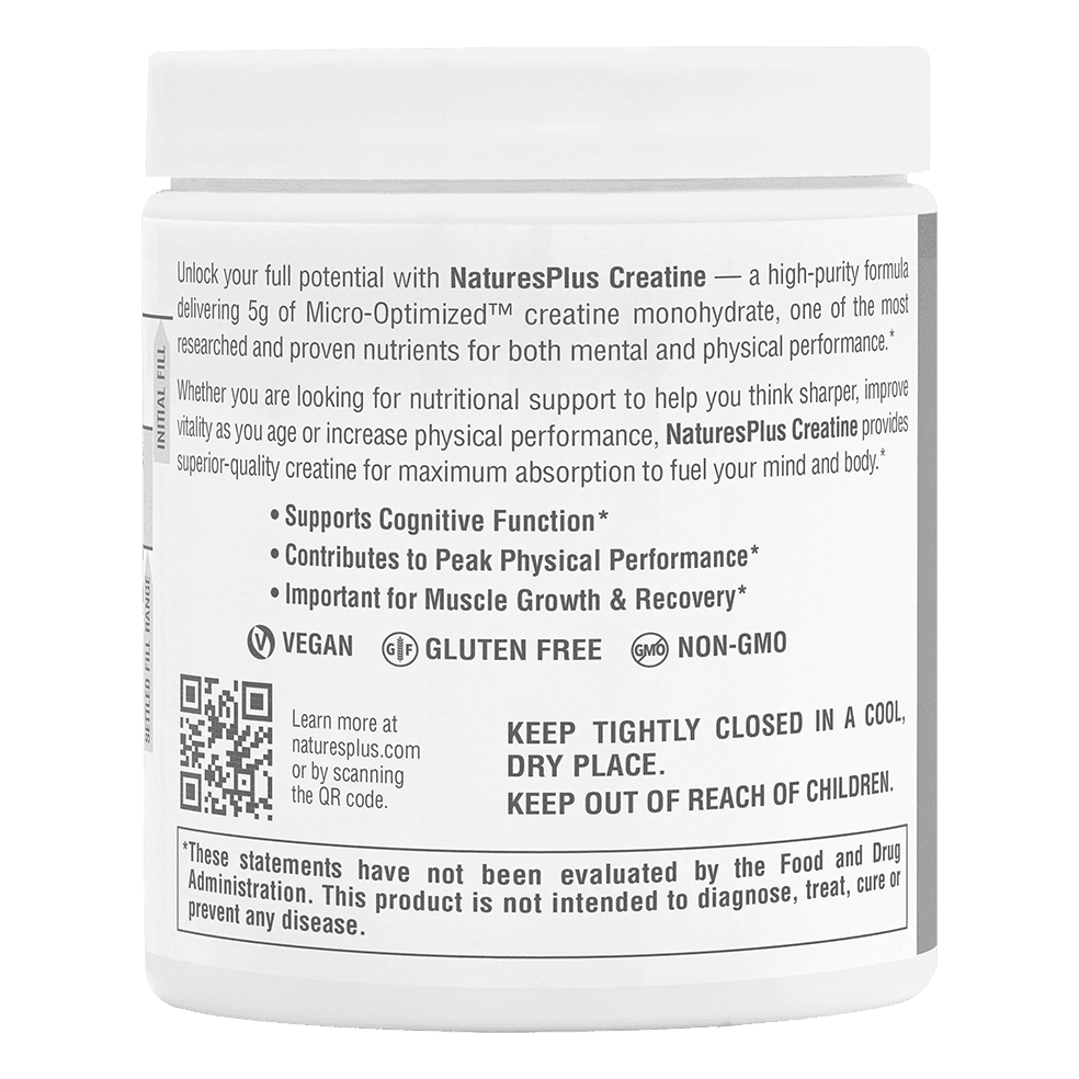 Creatine Monohydrate Powder Μονοϋδρική Κρεατίνη Χωρίς Γεύση 330gr - Natures Plus - Thumbnail 3